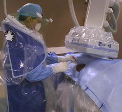 Recent studies have shown that the Zero Gravity (Zgrav) suit substantially reduces physician exposure to ionizing radiation during fluoroscopically guided procedures. Image courtesy of Dr. Chet Rees.