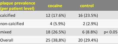 Cocaine users had significantly more mixed plaque composition