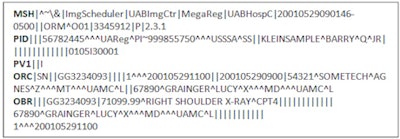 Sample order message