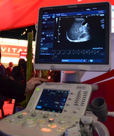 Toshiba is showing its Xario 200 ultrasound system.