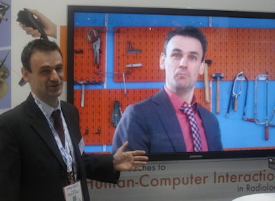 Teistler meets Teistler: As part of the Flensburg University of Applied Sciences' RSNA exhibit, Dr. Michael Teistler has starred in a video himself -- though he stressed that the distinctive pink shirt and tie are not his own.