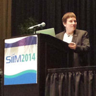 Katherine Andriole, PhD, at the opening session of SIIM 2014.