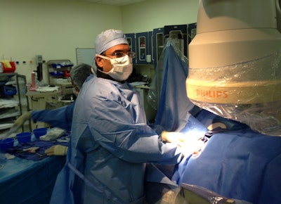 Being part of a smaller IR team necessitates taking on a greater volume and range of cases than in the U.S., which has allowed Dr. Asim Khwaja, chair of radiology at SKMC, to develop his clinical role and educate physicians about new interventional techniques.