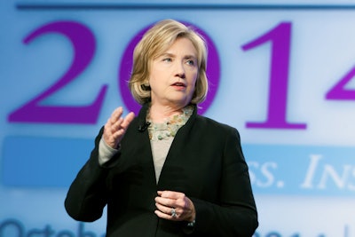 Former Secretary of State Hilary Rodham Clinton speaking at AdvaMed 2014.