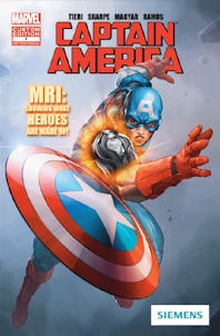 The Marvel comic book shows kids how Captain America underwent his MRI.