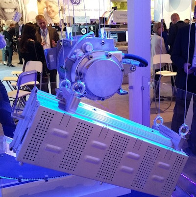 GE is highlighting the remote service capabilities of its CT technology with this exhibit.