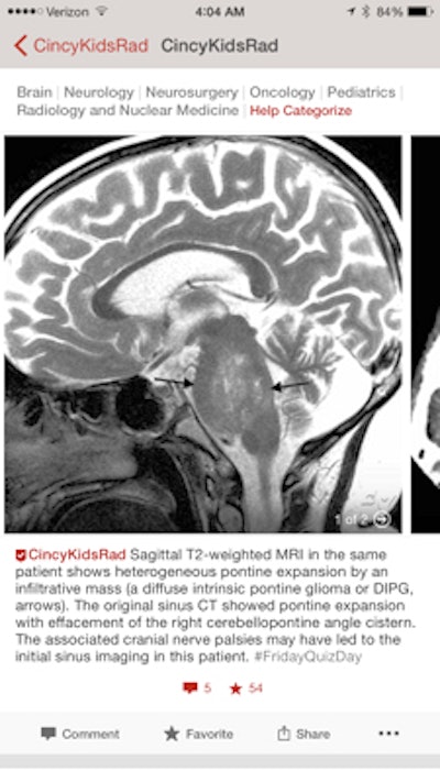 Sample educational case presented by CincyKidsRad on the Figure 1 image sharing community. All images courtesy of Dr. Alexander Towbin.