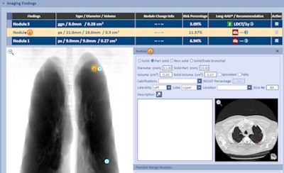 RadLogics has integrated its software with the Aspen Lung application from MRS Systems. Image courtesy of RadLogics.