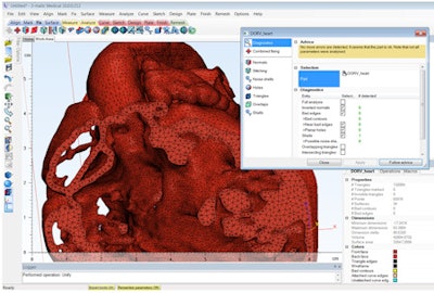 File fixing in preparation for 3D printing in Mimics Innovation Suite.
