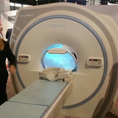 Toshiba is showing a new patient comfort experience for its MRI scanners as a work in progress.