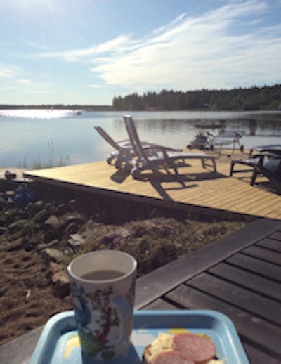 Riklund unwinds by spending time at her family summer house.