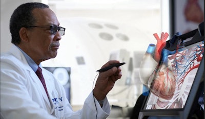 A coronary CT angiography study is reviewed on EchoPixel's cardiac software. All images courtesy of EchoPixel.