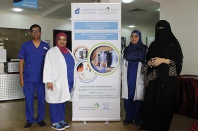 Radiation safety courses should target nonradiology staff such as endoscopy, dental, and orthopedic surgery personnel, according to Wadha Al Shamsi (far right), shown here with colleagues at Al Ain Hospital.