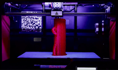 3D printing on the MakerBot printer.