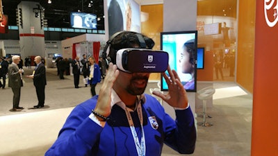 Virtual reality headgear gives users a virtual tour of the MRI suite to allay patient concerns.