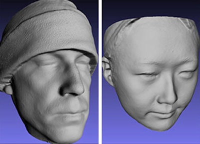 Face scans acquired on a smartphone using the Bellus3D Face Camera incorporating Inuitive's NU3000 processor. Image courtesy of Inuitive.