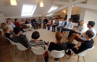 Mindfulness training at the Brussels Mindfulness Institute. Image courtesy of Beate Trück.