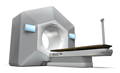 Halcyon is a new radiation therapy platform that derives inspiration from diagnostic radiology. Image courtesy of Varian.