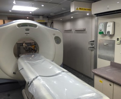 The researchers used a mobile CT scanner for the personal identification of cadavers. Image courtesy of Dr. Federica Vernuccio.