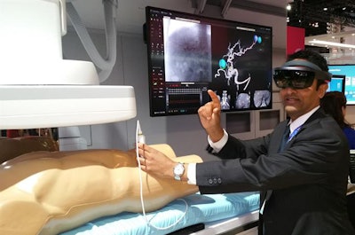 Philips is showing augmented reality in the interventional suite.