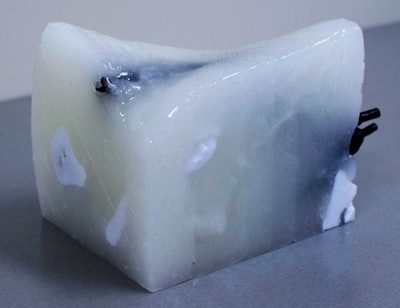 Ultrasound-compatible, 3D-printed vascular access model. All images courtesy of Dr. Rajesh Shah, director of interventional radiology in the Veterans Affairs Palo Alto Healthcare System.