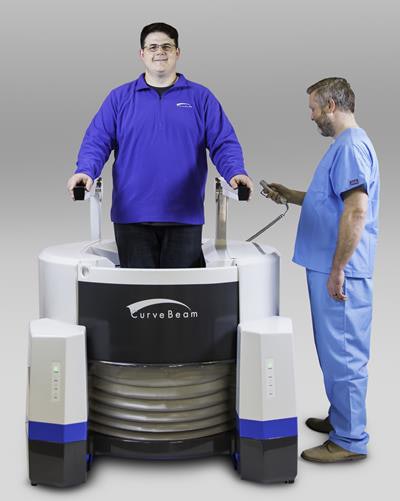 The new LineUp multiextremity weight-bearing CT system. Image courtesy of CurveBeam.