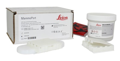 The MammoPort container. Image courtesy of Leica Biosystems.
