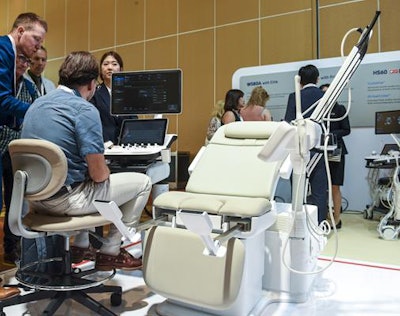 The new HERA I10 ob/gyn ultrasound scanner on display at the ISUOG congress.