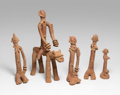 Terra-cotta sculptures, dated from between the 12th and 15th centuries, unearthed in Mali, Africa. Image courtesy of the Ada Turnbull Hertle Endowment.
