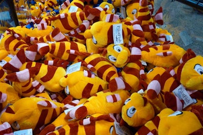Pile of plush, stuffed fish