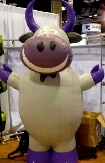 Large, inflatable bull