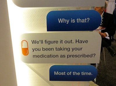 Display showing chatbot dialogue