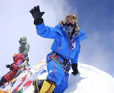 Dr. Peter Lowry at the peak of Mount Everest. All images courtesy of Dr. Lowry.
