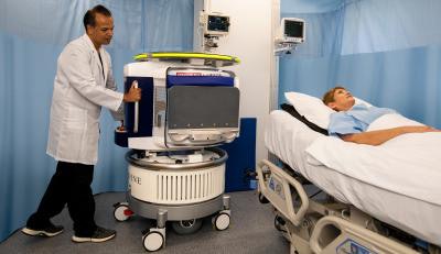 The Hyperfine point-of-care MRI scanner. Image courtesy of Hyperfine Research.