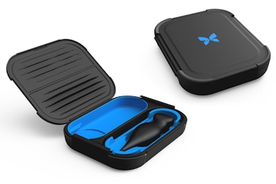 A new carrying case developed by Discommon for the Butterfly iQ portable ultrasound device. Image courtesy of Discommon.