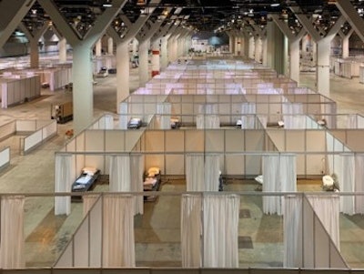 The McCormick Place convention center in Chicago is being converted into an alternate care facility that can house up to 3,000 patients with COVID-19. Image courtesy of Stantec.