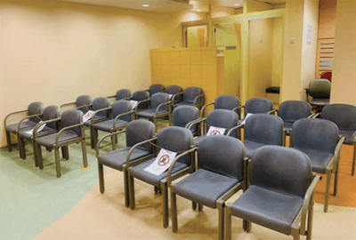 Seating changes to encourage social distancing.