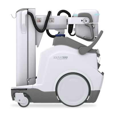 Canon is highlighting the compact design of its new Soltus mobile x-ray system. Image courtesy of Canon Medical Systems USA.