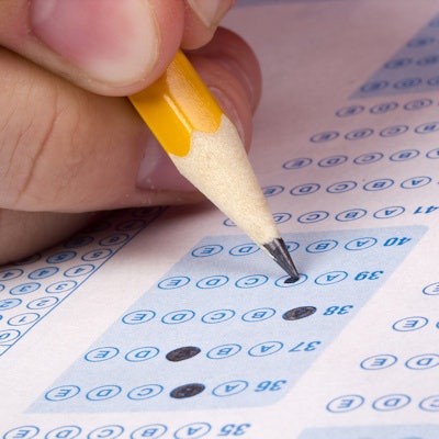 filling in an exam