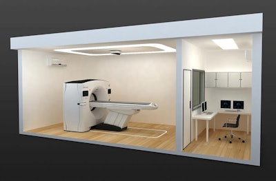 GE's CT in a Box concept is designed to help pop-up centers start scanning COVID-19 patients quickly. All images courtesy of GE Healthcare.
