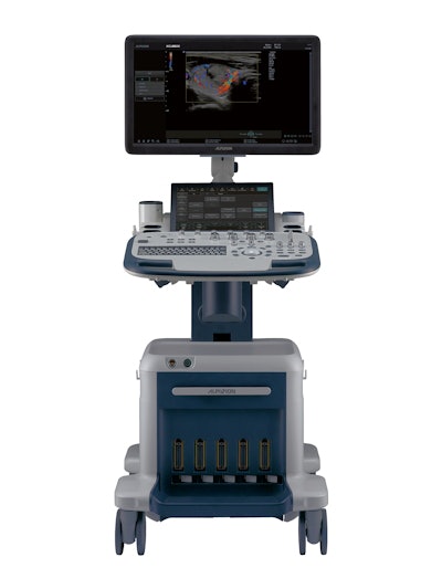Alpinion's new X-Cube 90 premium ultrasound system. Image courtesy of Alpinion.