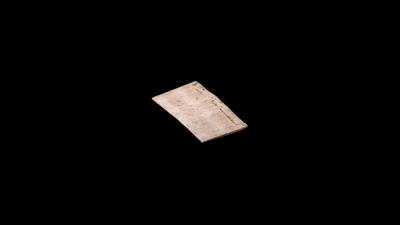 Computer rendering of an x-ray microtomography scan of a letterpacket. All images courtesy of the Unlocking History Research Group archive.