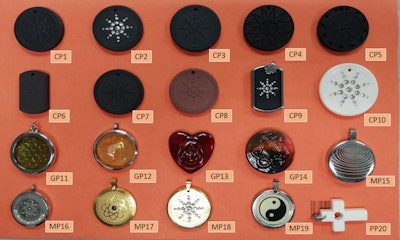 Scalar energy pendant samples. Image courtesy of Plos One.