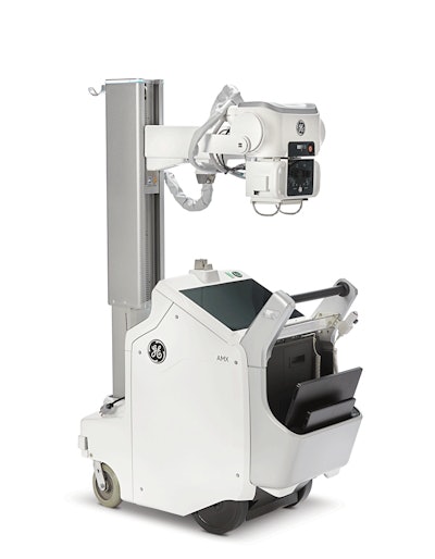 GE's AMX Navigate portable x-ray system includes a power-assisted telescoping column. Image courtesy of GE Healthcare.