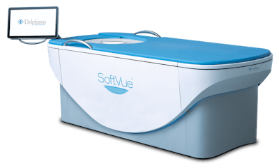 The SoftVue 3D whole-breast ultrasound tomography system. Image courtesy of Delphinus Medical Technologies.