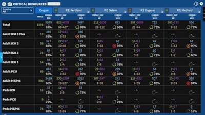 Screengrab of the Oregon Capacity System. Image courtesy of GE Healthcare.
