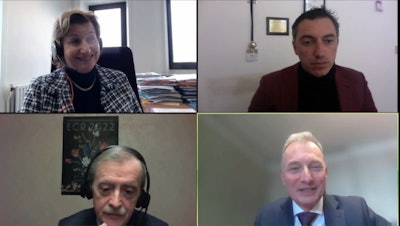 The three speakers and moderator discussed the latest research findings in renal imaging of COVID-19 patients during Wednesday's ECR session.