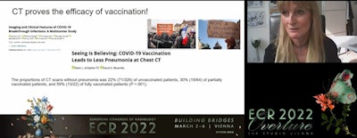 Dr. Marie-Pierre Revel, PhD, of Paris Descartes University's Cochin Hospital in Paris, France, presenting on March 2 at ECR 2022 Overture.