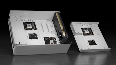 Clara Holoscan MGX is a hardware and software platform designed to support the medical device industry in developing and deploying real-time AI applications at the edge. Image courtesy of Nvidia.