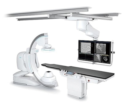 The new version of the Trinias angiography system features deep-learning technology and features designed to improve workflow. Image courtesy of Shimadzu Medical System.